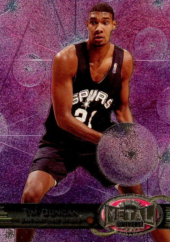 1997 Metal Universe Tim Duncan number 66