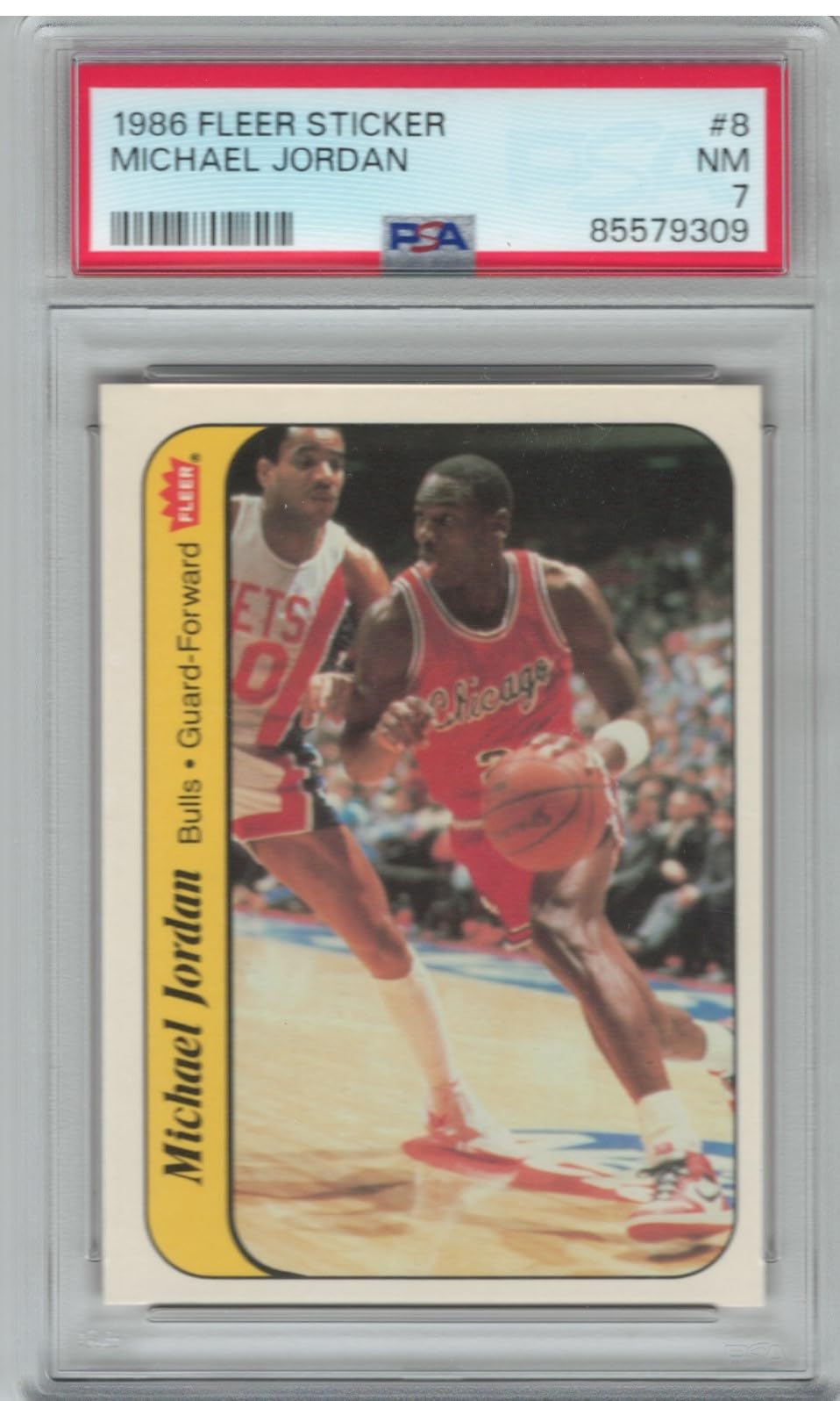 1986 Fleer Sticker Michael Jordan #8
