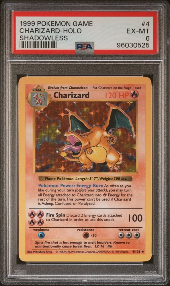1999 Shadowless Charizard Holo
